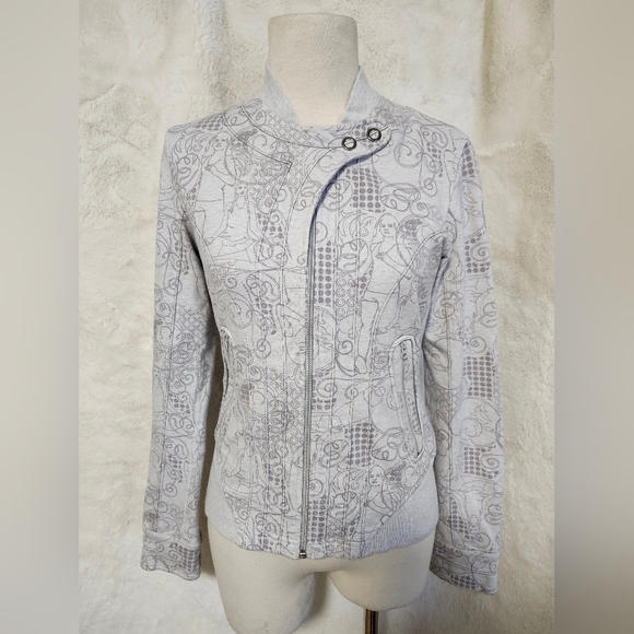 Lululemon RARE Vine Print Jacket Size 6 Yoga Poses Athletic Full Zip Fitness - Picture 10 of 12